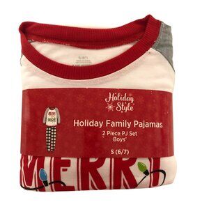 Holiday Style Boys Christmas Family Pajamas 2 Piece PJ Set Size Small 6-7